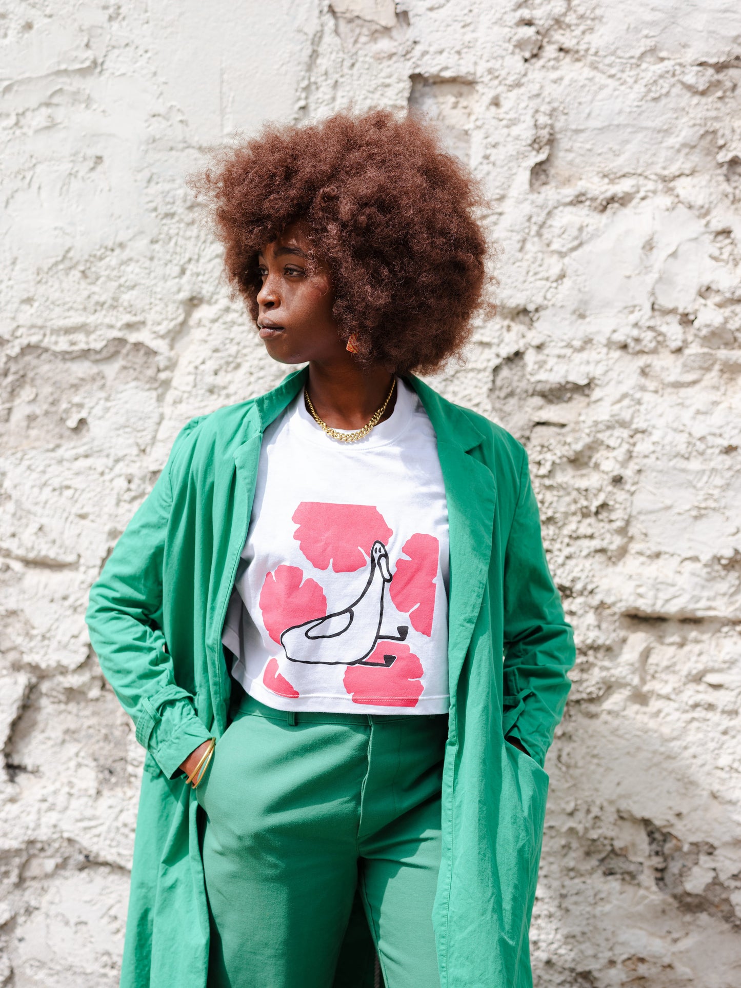 Tshirt sérigraphié canard et fleurs