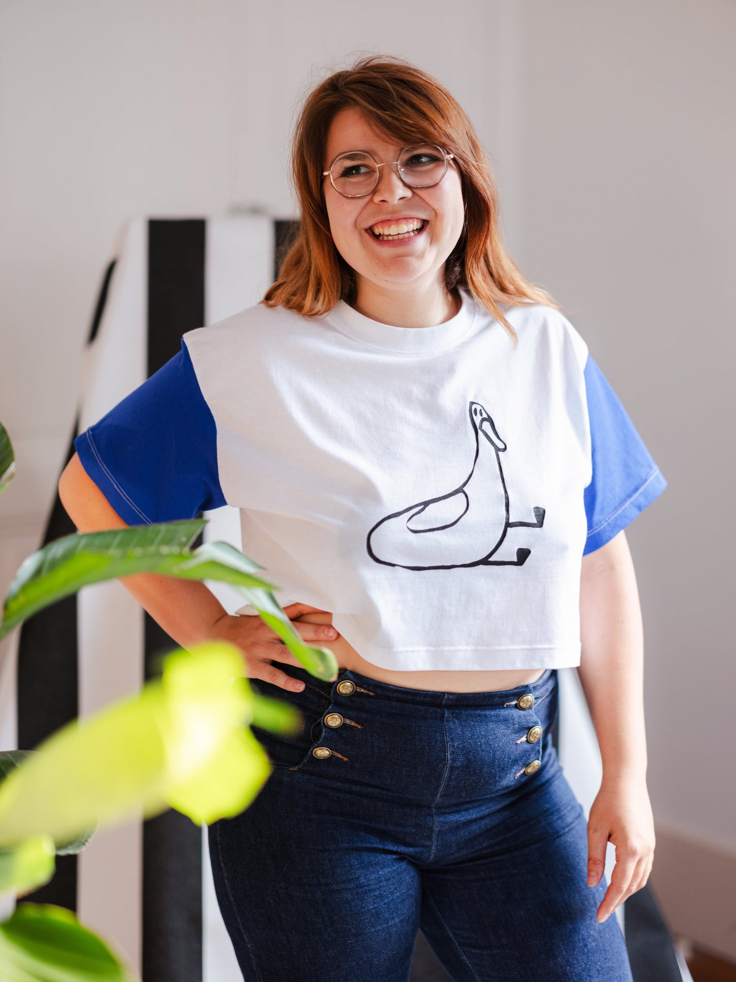 Tshirt sérigraphié canard manches colorées