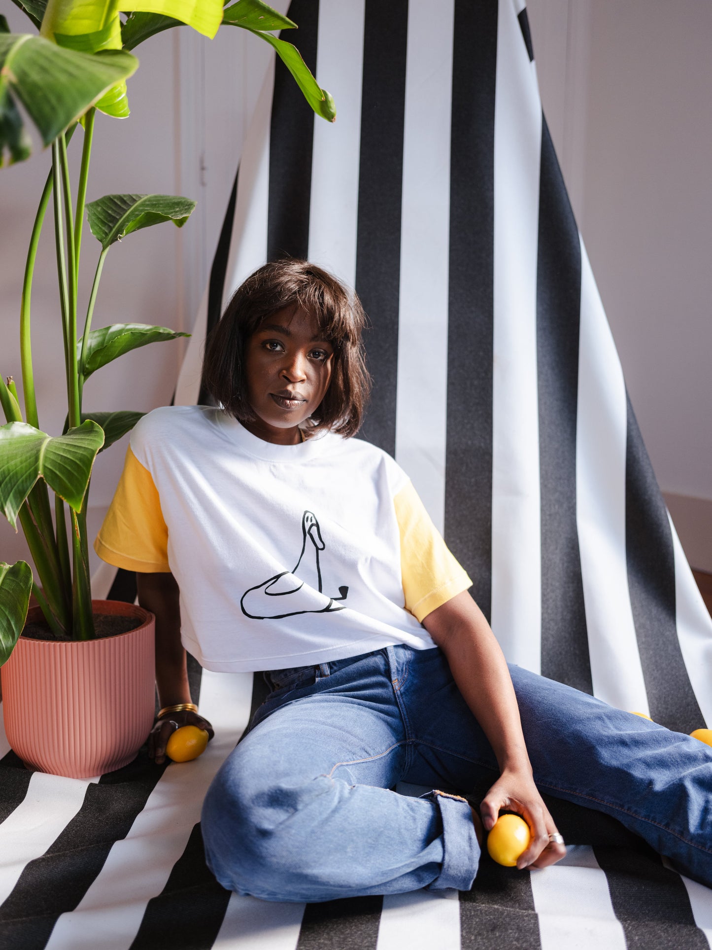 Tshirt sérigraphié canard manches colorées