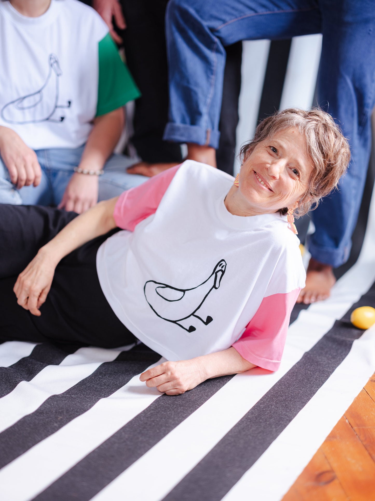 Tshirt sérigraphié canard manches colorées