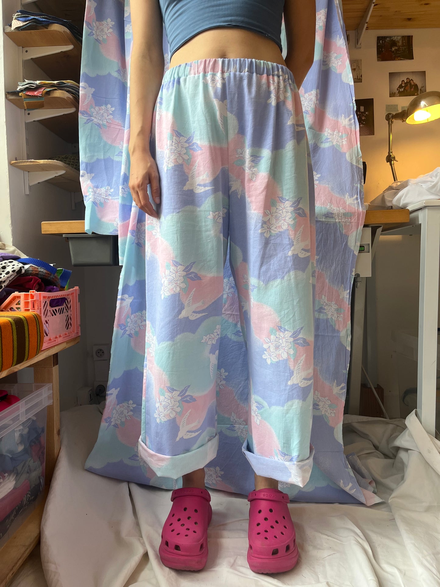 Pantalon nuages pastel