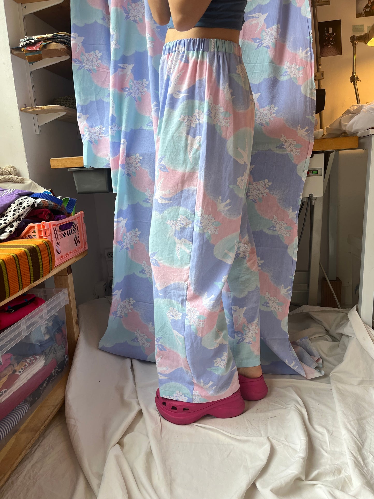 Pantalon nuages pastel