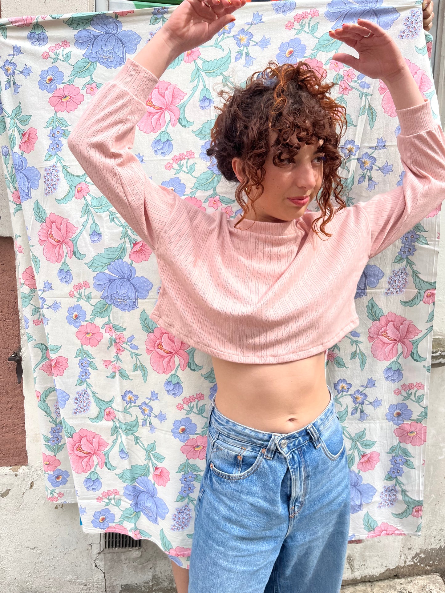 Pull velours rose