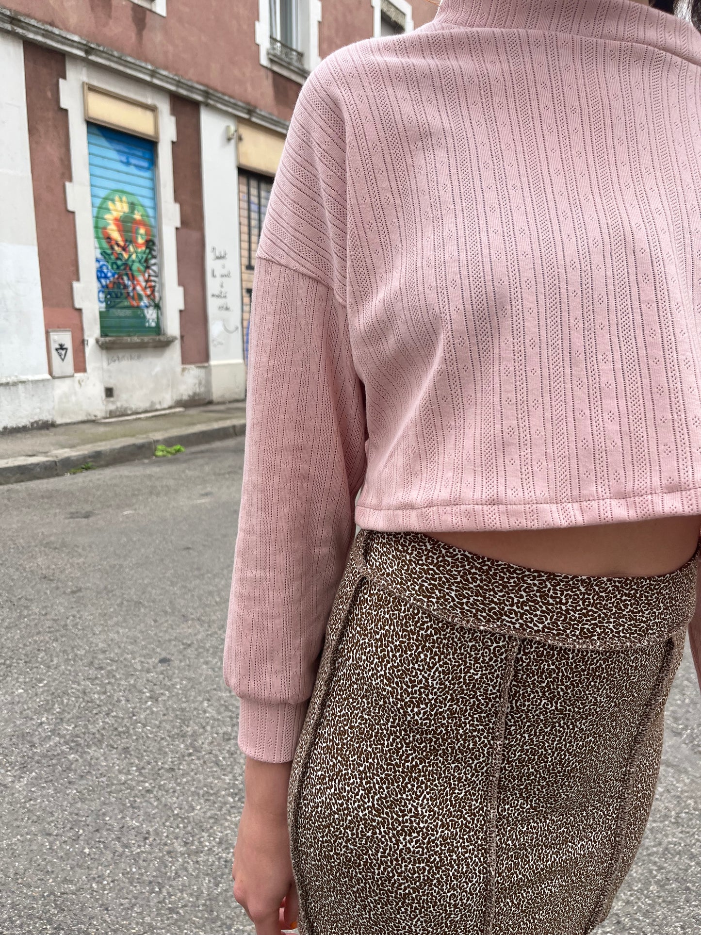 Pull velours rose