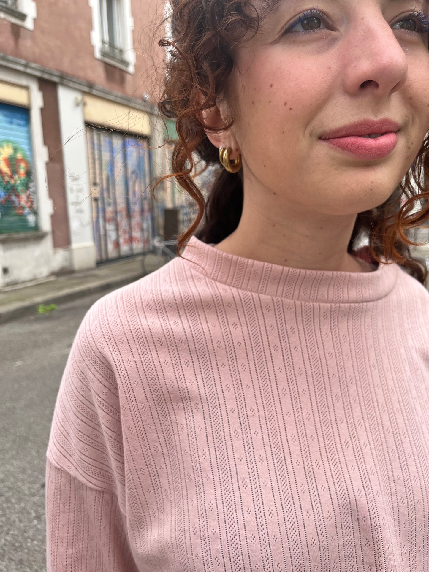 Pull velours rose