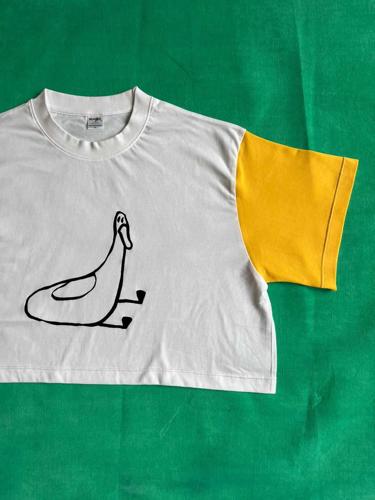 Tshirt sérigraphié canard manches colorées