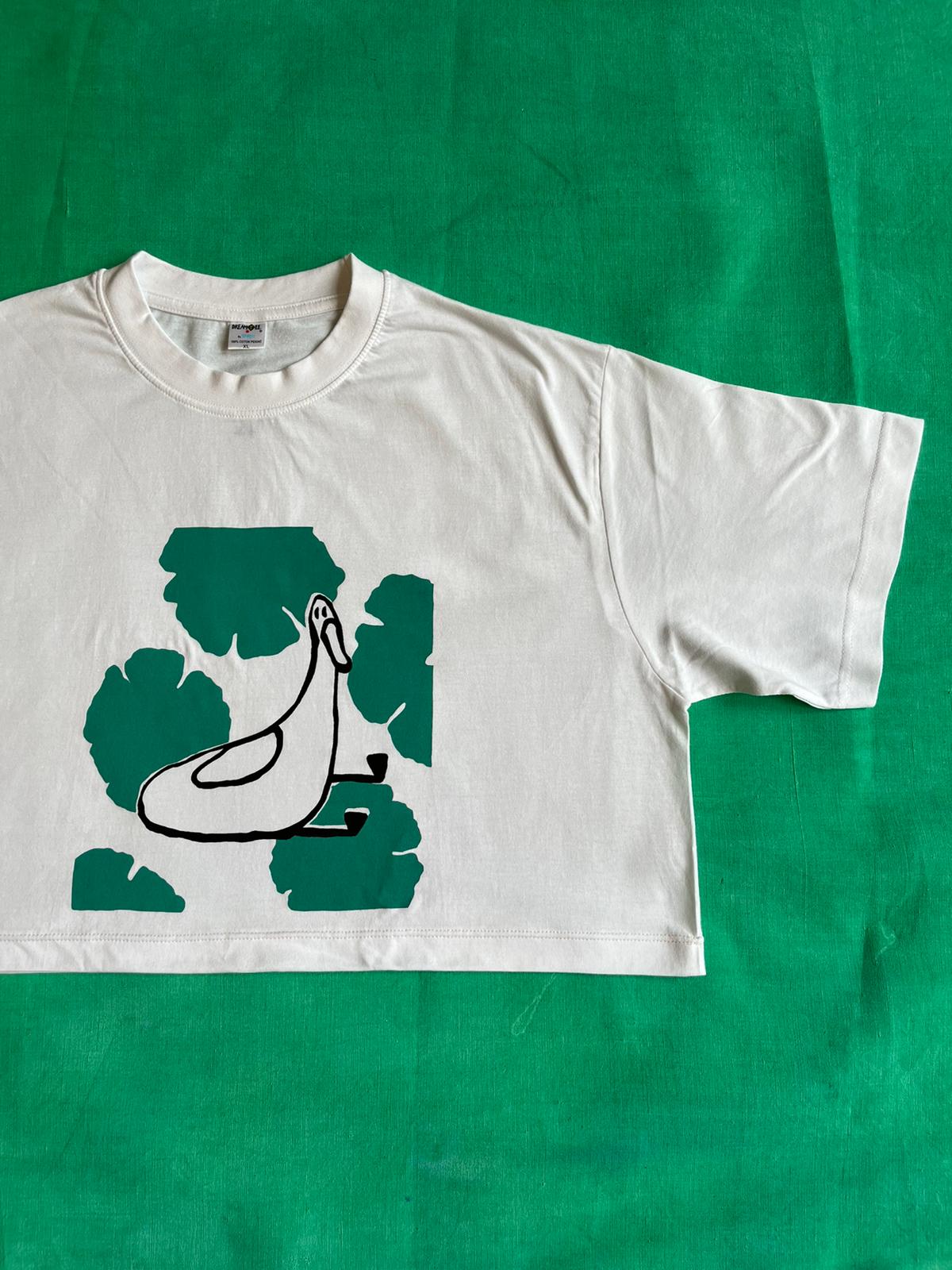 Tshirt sérigraphié canard et fleurs