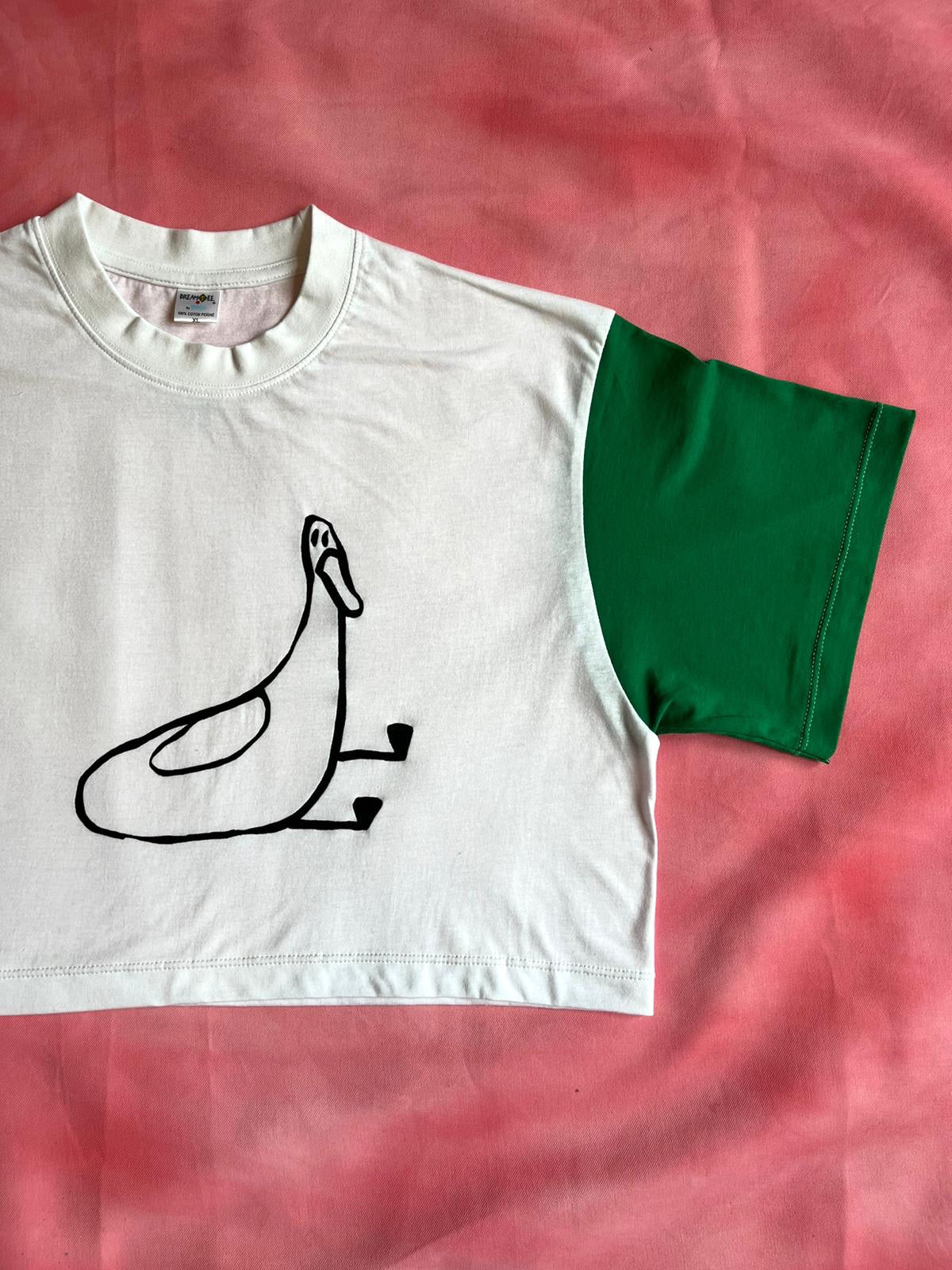 Tshirt sérigraphié canard manches colorées