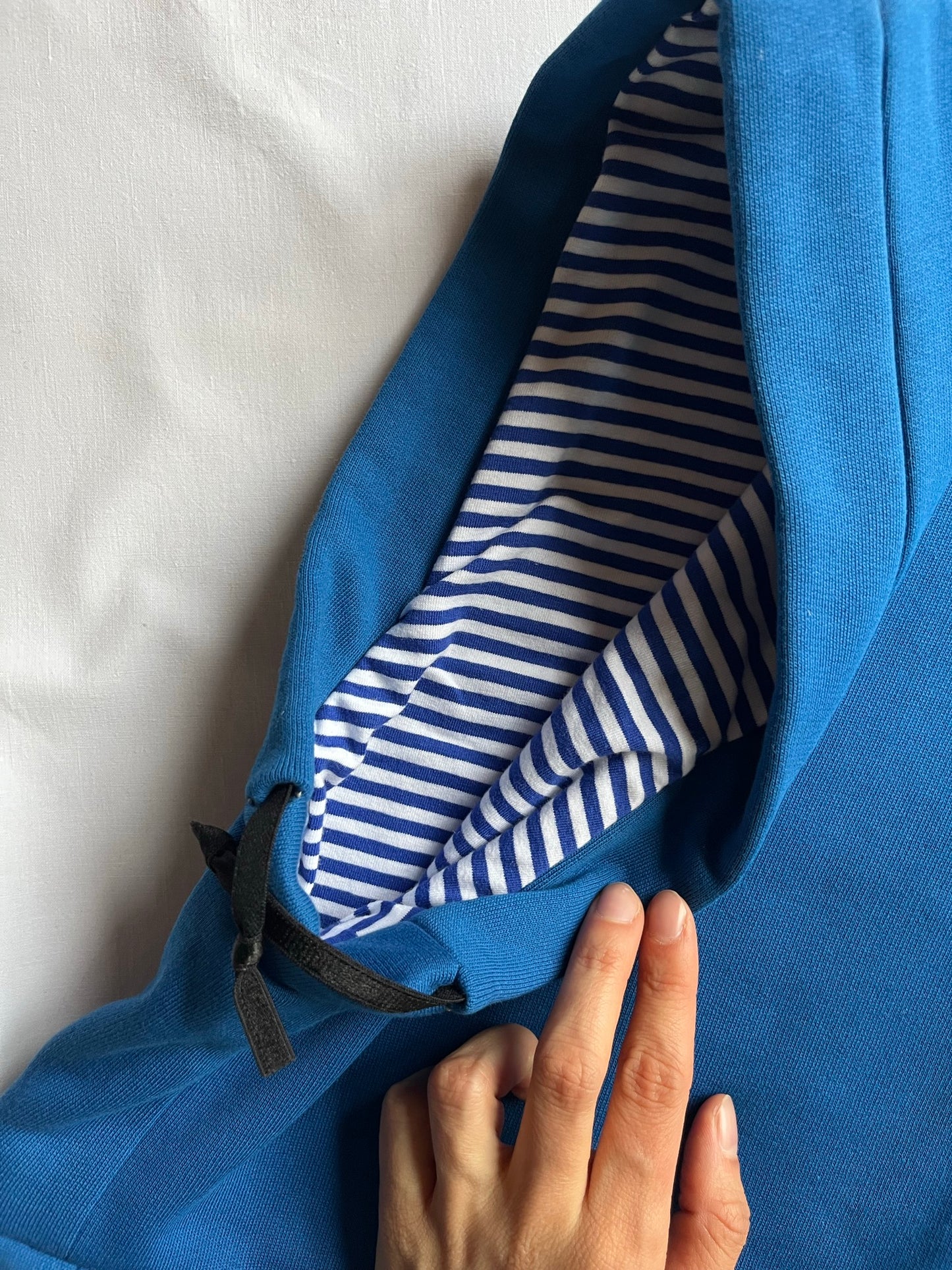 Cagoule en sweat bleu