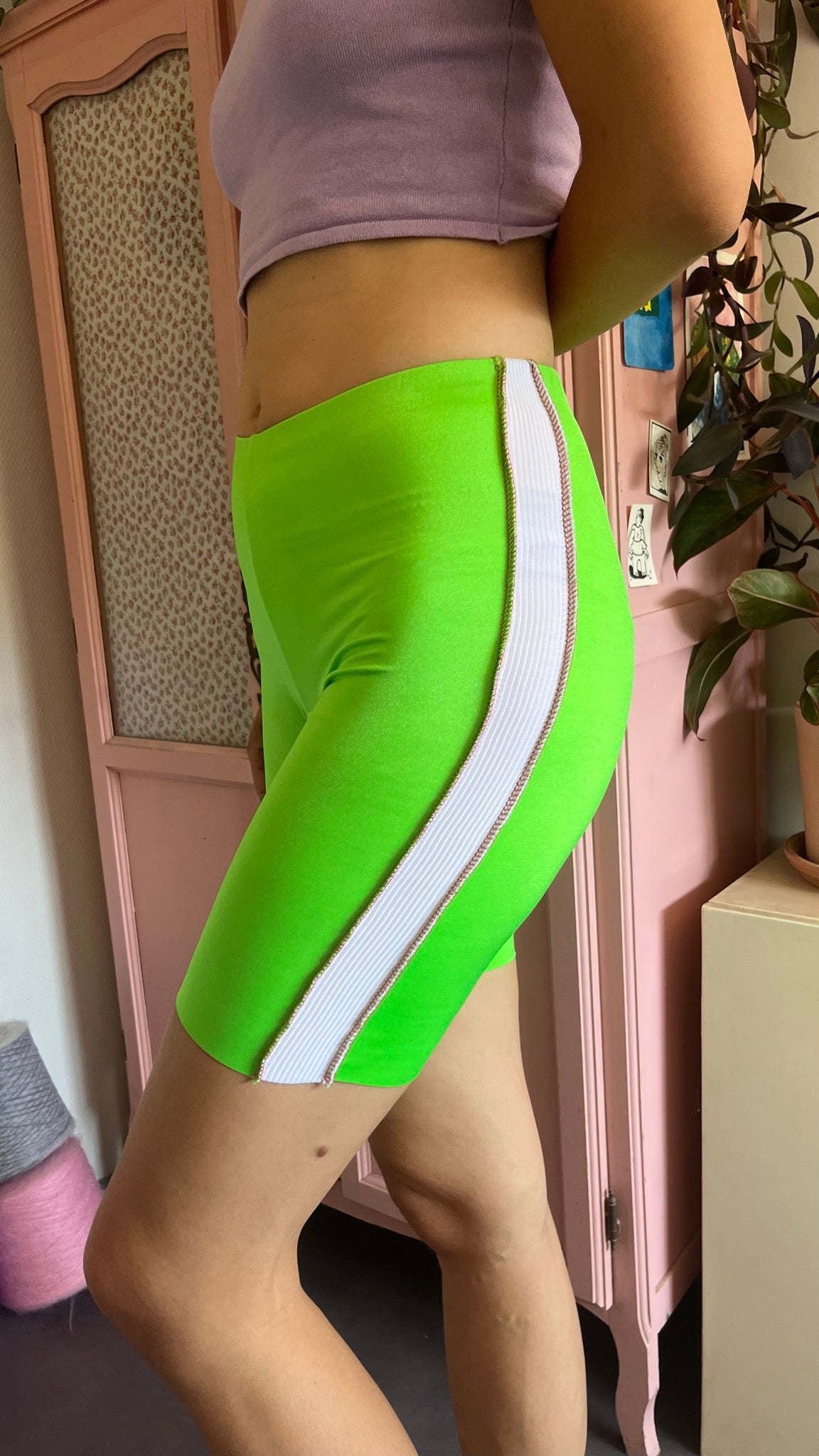 Cycliste vert et blanc