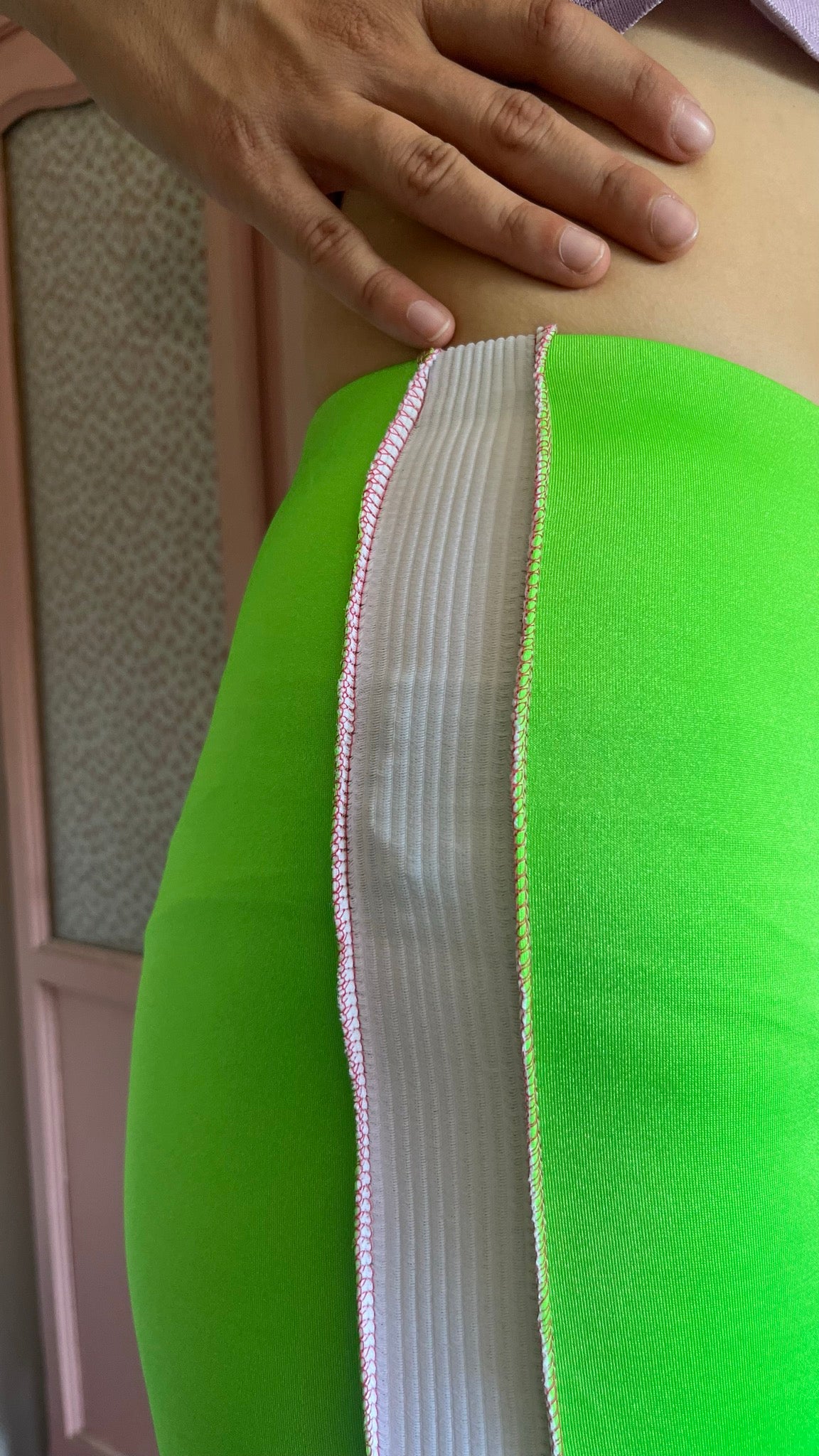 Cycliste vert et blanc