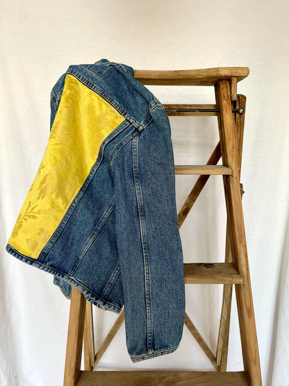 Veste upcyclée tapisserie jaune