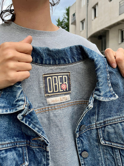 Veste upcyclée tapisserie jaune