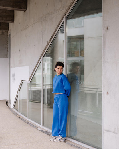 Jogging bleu coton biologique