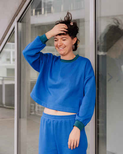 Jogging bleu coton biologique